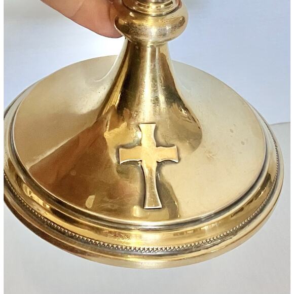 Antique Sterling Silver Gold Vermeil Vintage Church Ciborium Large Cup Capacity - Picture 2 of 9